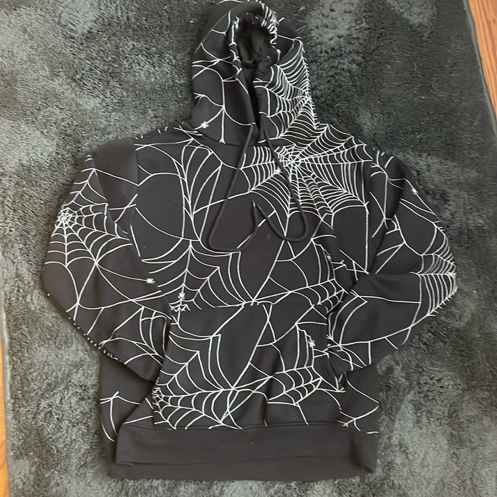 Forever 21 Black Spider Web Hoodie